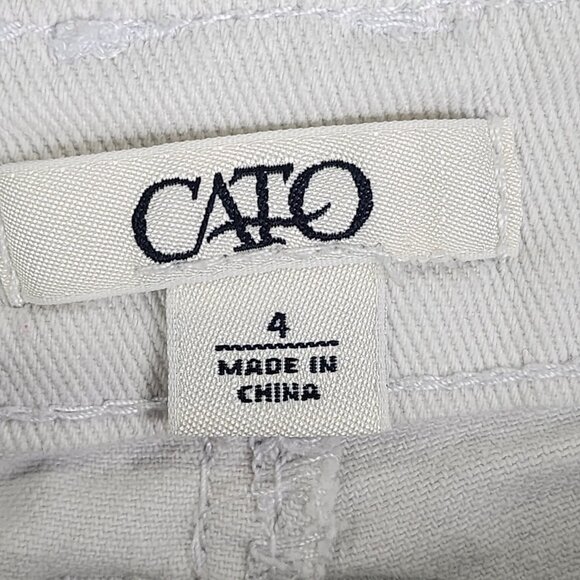 Women's White Cato Distressed Rolled Cuff Jeans Rhinestone Button Mid Rise 4 - Picture 7 of 15